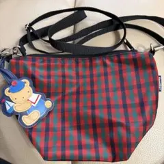 未使用タグ付☆familiar ショルダーバッグ レッド 2way ファミちゃん