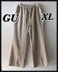 【GU】パンツ XL レディース ベージュ スラックス イージーパンツ ジーユー