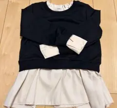 週末値下げ！新品未使用キッズ女の子チュニックレイヤード風トレーナー
