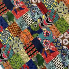 最終お値下げ！三連休大特価！バンダナ作りにも★パッチワークデザイン　綿生地