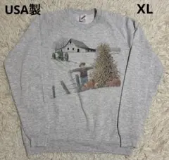 90s USA製 JERZEES ヴィンテージ スウェットXL カカシ 秋 農場