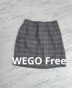 グレー系チェックウエストゴムミニスカート　WEGO Fサイズ
