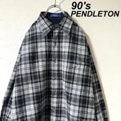 058【超希少・美品】ペンドルトン 60s ブラックウォッチ ネルシャツ L
