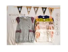 【新品】ミニ裏毛　ニット　ベスト　ワンピース　トップス　女の子　春秋冬　半袖