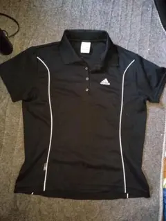 adidas 黒ポロシャツ ホワイトライン