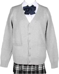 新品未使用 スクールカーティガン グレー Lサイズ 高校生 コットン100%