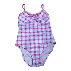 ピンクチェック  子供用水着  140サイズ