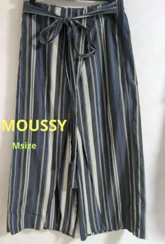 【MOUSSY 】ストライプ ラップ付きワイドパンツ　size2