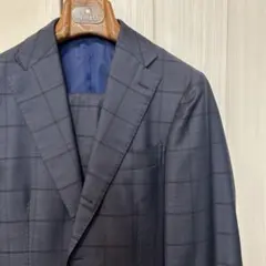 【美品】Brilla per il gustoネイビー ウィンドウペンスーツ46のサムネイル