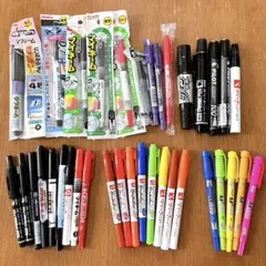 未使用　中古　油性ペン 大量まとめ売り　カラー太さ色々　35本