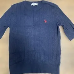 U.S. POLO ASSN. ケーブルニット ネイビー Lサイズ