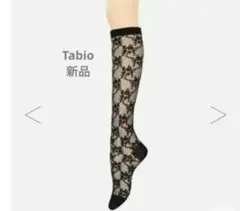 靴下屋・Tabio　フローラルレースハイソックス1足組　刺繍　シースルーのサムネイル