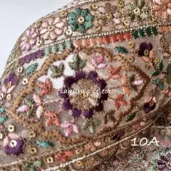 10A-100さくらインド刺繍リボン幅広刺繍チュール ラストです