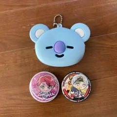 新品未使用 BT21 ポーチ キーホルダー/TinyTan 缶バッジ