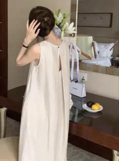 夏にぴったり♪ゆったりロングワンピース 韓国シンプル女子会コーデ