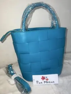 【新品未使用】Pua Moenaピュアモエナ ハンドバッグ ターコイズブルー