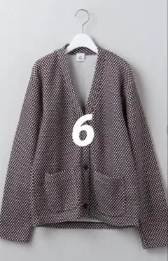 6 コットンウールワッフルジャガードVネックカーディガンのサムネイル