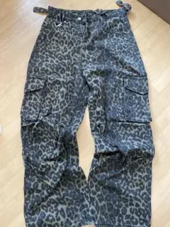 SpRay レオパード柄 ヒョウ柄 カーゴパンツ デニム