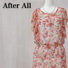 After All アフターオール チュニック 花柄 透け感パールボタン 華やか
