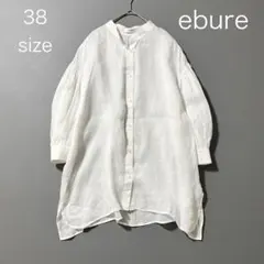 3509【美品】エブール リネンボリュームスリーブ長袖ブラウス 23SS　白 Mのサムネイル