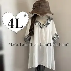 4L*花刺繍サラッと上品ブラウスプルオーバー♪大きいサイズ*レディース