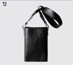 【美品】+J ユニクロ ジルサンダー レザー ショルダーバッグ ブラック 本革のサムネイル