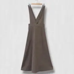 . DRESKIP ジャンパースカート　ワンピース　茶　ブラウン　M ロング