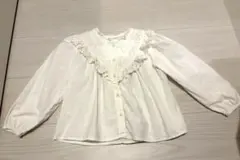 ZARA ホワイトコットン長袖ブラウス　98㎝