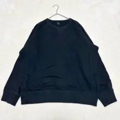yt341 ユニクロ クルーネックスウェットシャツ メンズXL 大きいサイズ 黒