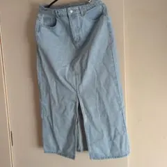 ライトブルーデニムタイトスカート　丈92.5