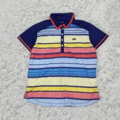 Ellesse レディース 半袖ポロシャツ XL ボーダー カラフル ゴルフのサムネイル