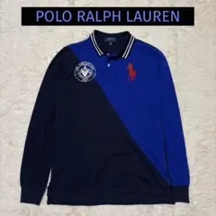 【美品】ポロラルフローレン 長袖ポロシャツ ビッグポニー バイカラー メンズS