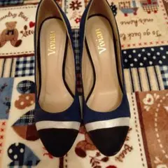 Vivian ネイビー/シルバー ハイヒール・パンプス