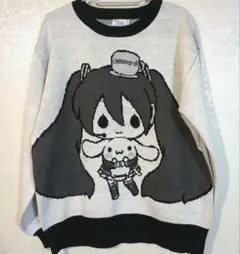 【ゆき様専用】初音ミク×シナモロール　ニット　セーター　プルオーバー　Lサイズ