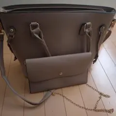 グレー トートバッグ ショルダーバッグ