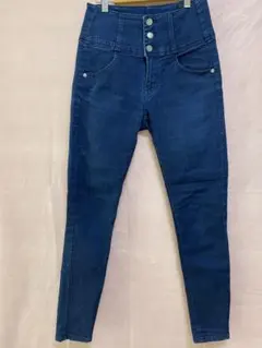 ヘザー　スキニージーンズ　ネイビー　S