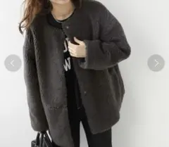 ウォッシャブルボアマフラー付きブルゾン　ジャーナルスタンダードレリューム