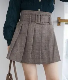ベルトセットプリーツミニスカパンツ