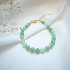 ブレスレット 天然石 グリーン ゴールド