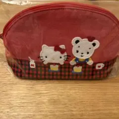 familiar キティ 刺繍ポーチ レッド - メルカリ