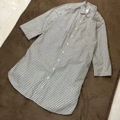 マーガレットハウエル　MHL.　ギンガムチェックシャツワンピース　ロールアップのサムネイル