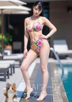 【I356】A4 AI 美女 ポスター アート 水着 全身 スタイル