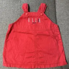 ELLE 赤いオーバーオール ワンピース