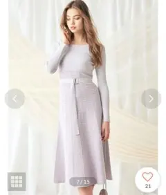 Mercuryduo ジャガードフレアニットワンピース