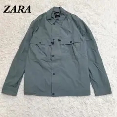 【美品】ZARA ナイロンワークジャケット L カーキ マウンテンパーカーのサムネイル