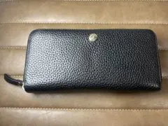 BARCOS 黑色皮革長款錢包