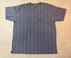 ストライプ ヘンリーネック Tシャツ