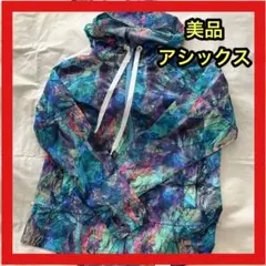 美品✨アシックス　ウェア　レディース　パーカー　スポーツウェア　M タイダイ柄