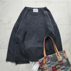 美品✨Deuxieme Classeウール100％ ハイネック ネイビー ハイネックニットトップス/ネイビー