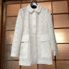 ZARA 刺繍　スプリングコート　白　入学式